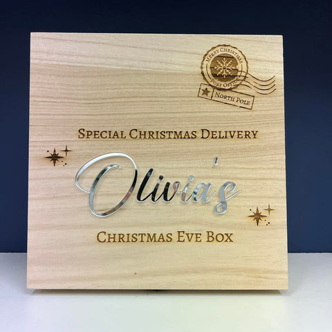 Christmas Eve Box acrylic name