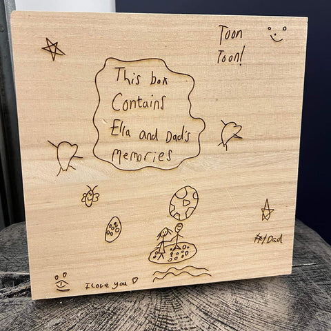 Personalised Childs Drawing Engraved Keepsake Box