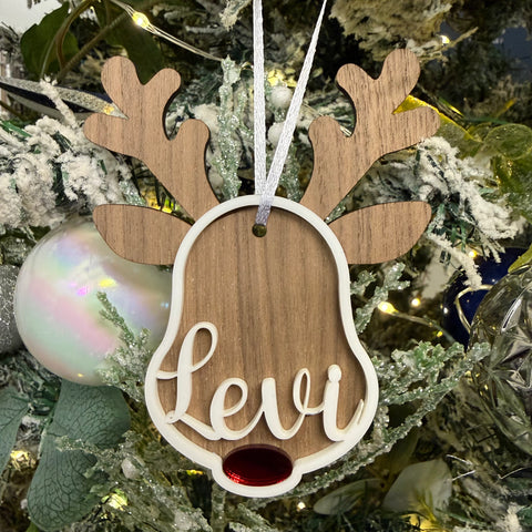 Personalised Reindeer Bauble