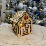 Illuminated Nativity Scene House