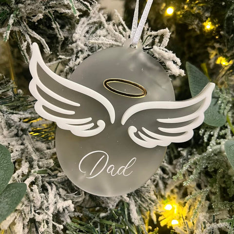 Personalised Angel Wings Bauble