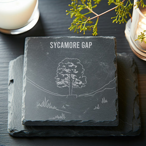 Sycamore Gap Slate Coaster