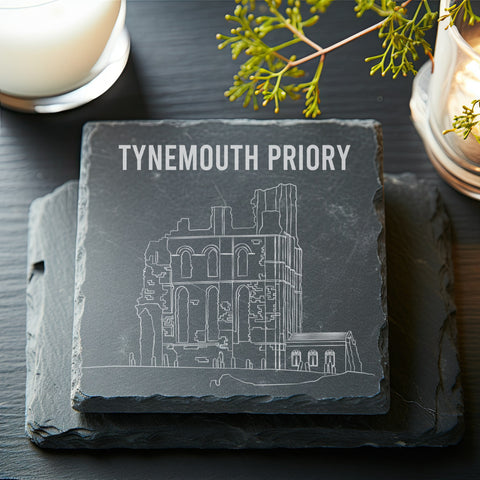 Tynemouth Priory Slate Coaster