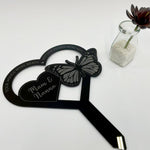 Heart Butterfly Grave Marker