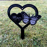 Heart Butterfly Grave Marker